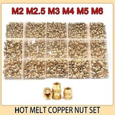 Brass Insert Lock Nut Set Copper Threaded Melt Knurled Inserts Assortment Kit picture