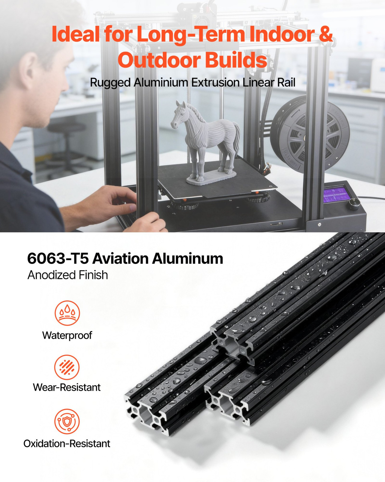 5PCS 2040 Aluminum Extrusion 2000mm V Slot Rail CNC 3D Printer Black 5PCS 2040 Aluminum Extrusion 2000mm V Slot Rail CNC 3D Printer Black