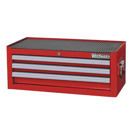 Westward 32H848 Westward Intermediate Chest, 3-Drawers, Powder Coated Red, Westward 32H848 Westward Intermediate Chest, 3-Drawers, Powder Coated Red,