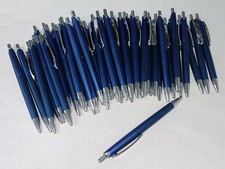 Lot of 50 Bulk Blue Retractable Ballpoint Pens Brand New picture