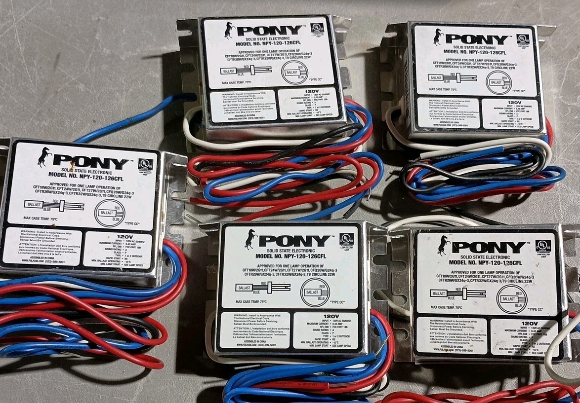 (5) Fulham Pony Npy-120-126-Cfl Cfl Ballast(s) Lot of 5