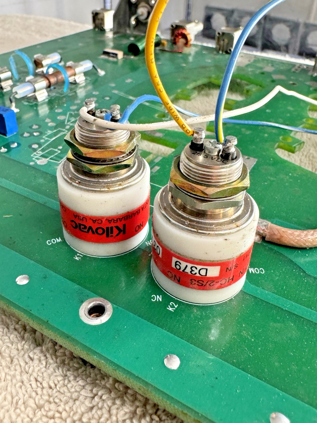 Board with Pair of Kilovac Vacuum Relays...HC-2/S3...Lots of Other RF Components