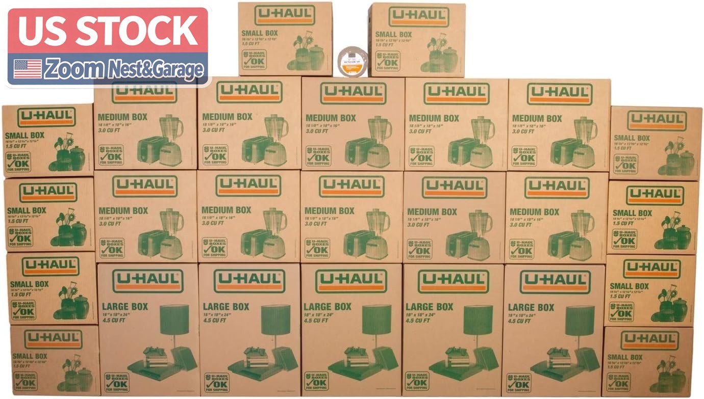 US Stock U-Haul Moving Box Variety Pack 10 Small 10 Medium 5 Large Tape US Stock U-Haul Moving Box Variety Pack 10 Small 10 Medium 5 Large Tape