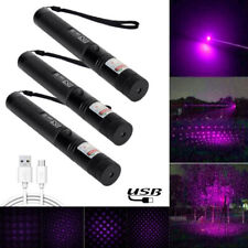3pcs 405nm Purple Laser Pointer Pen Rechargeable Visible Beam Light for Hunting  picture
