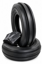 TWO New 5.50-16 Tri-Rib 3 Rib Front Tractor Tires & Tubes 6 Ply Rated Heavy Duty picture
