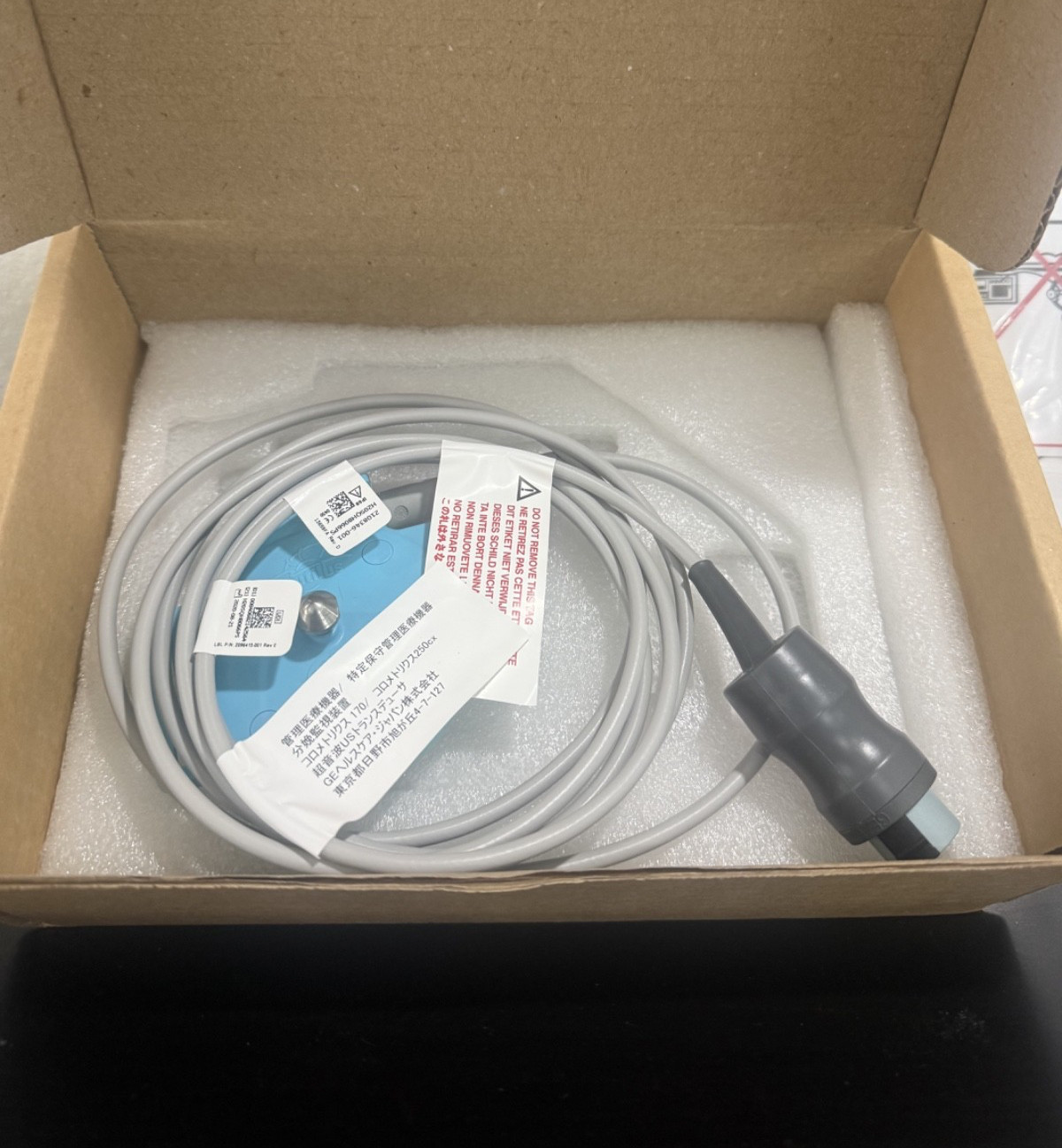 NEW GE 2108346-001 Button and Loop Ultrasound Transducer for Corometrics