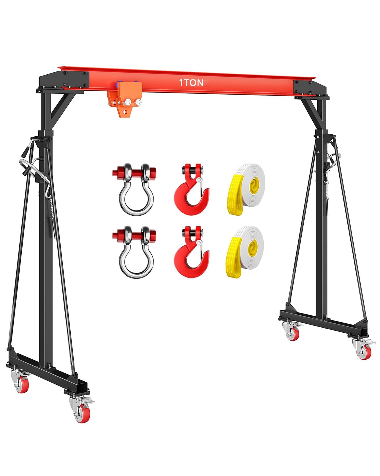 Adjustable Gantry Crane Heavy Duty, 1 Ton Capacity, Shop Lift Hoist Attachments Adjustable Gantry Crane Heavy Duty, 1 Ton Capacity, Shop Lift Hoist Attachments