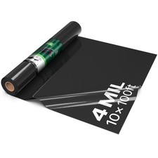 Uimoso 4 Mil Black Plastic Sheeting Roll 10 x 100 ft Durable Polyethylene Film picture