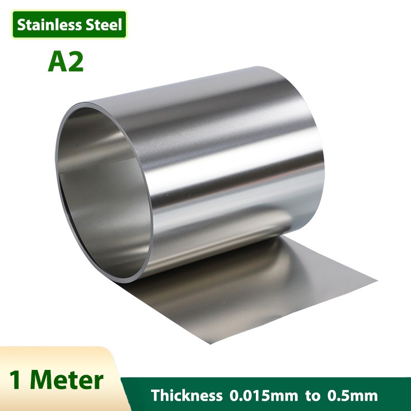 A2 Stainless Steel Foil Sheet 1 Meter Band Roll Strip CNC Thick 0.015mm to 0.5mm A2 Stainless Steel Foil Sheet 1 Meter Band Roll Strip CNC Thick 0.015mm to 0.5mm
