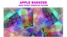 1200CT ORIGINAL APPLE BAGS MIXED BAGGIES ASSORTED COLORS (CHOOSE SIZE) picture