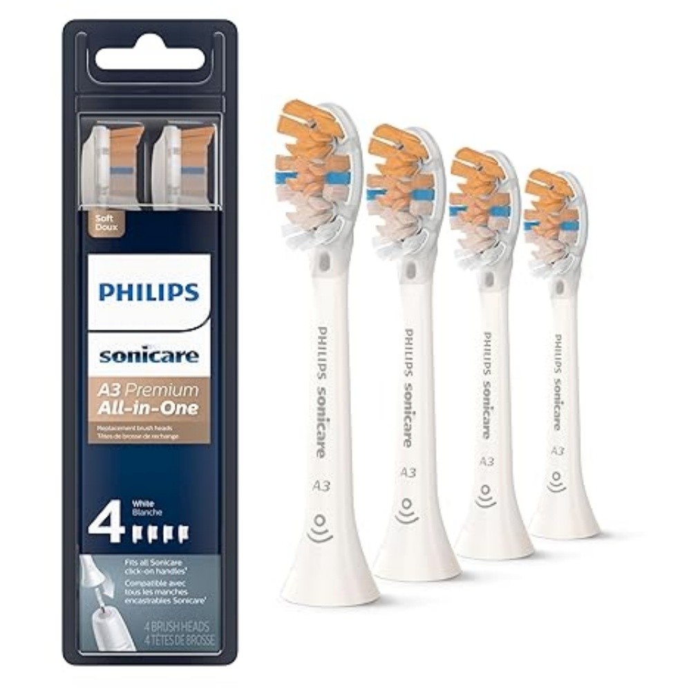 4-Pack Genuine Philip A3 Premium All-in-One Sonic Toothbrush Replacement White 4-Pack Genuine Philip A3 Premium All-in-One Sonic Toothbrush Replacement White