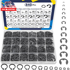 840Pcs C Clips and E Clips Assortment Kit, External Retaining Rings Set picture
