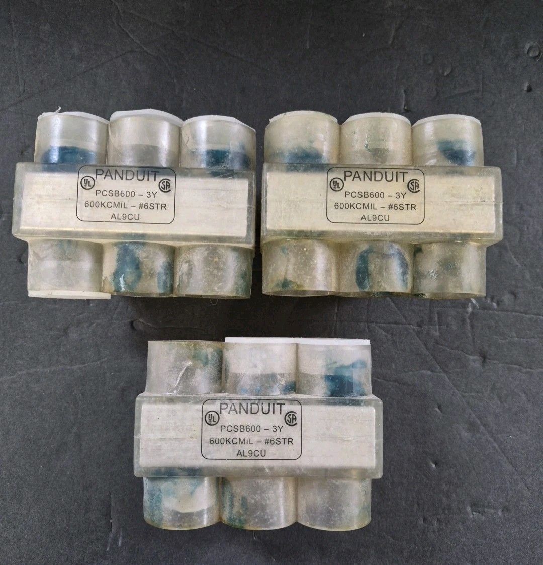 Panduit PCSB600-3Y 600 KCMIL-#6STR AL9CU Multi-tap Connector Double-sided Clear Panduit PCSB600-3Y 600 KCMIL-#6STR AL9CU Multi-tap Connector Double-sided Clear