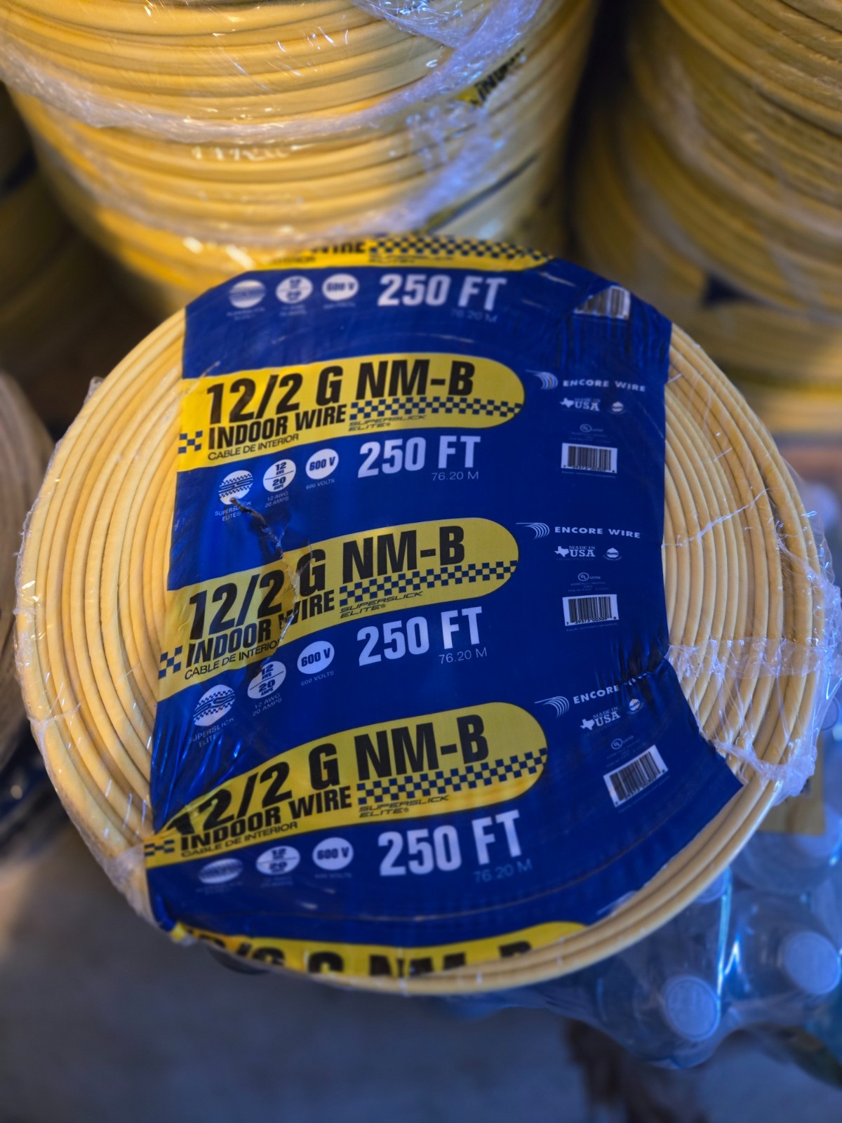 New 250 ft. 12/2 Solid Romex SIMpull CU NM-B W/G Wire Yellow Color-Coded New 250 ft. 12/2 Solid Romex SIMpull CU NM-B W/G Wire Yellow Color-Coded