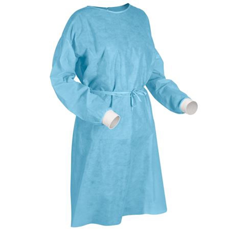 50/100Pk Disposable Isolation Gowns Knit Cuff Blue One Size Medical PPE Dental 50/100Pk Disposable Isolation Gowns Knit Cuff Blue One Size Medical PPE Dental