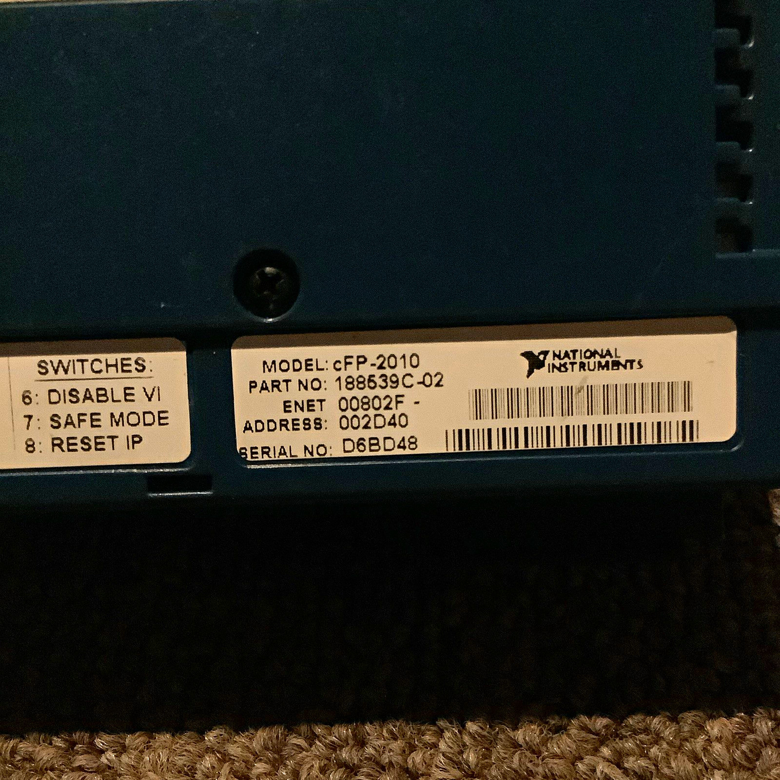National Instruments cFP-2010 4-Ch Ethernet Controller 188539C-02