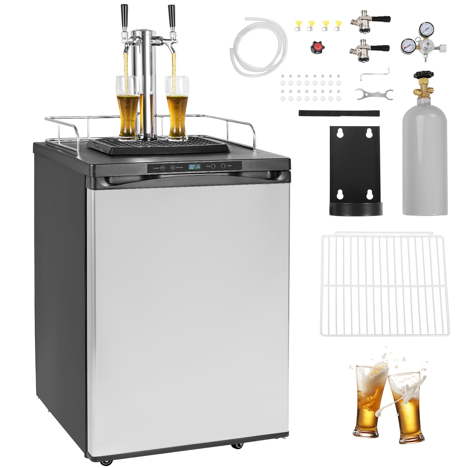 Uimoso Beer Kegerator Draft Beer Dispenser Full Size Keg Refrigerator Dual Tap Uimoso Beer Kegerator Draft Beer Dispenser Full Size Keg Refrigerator Dual Tap