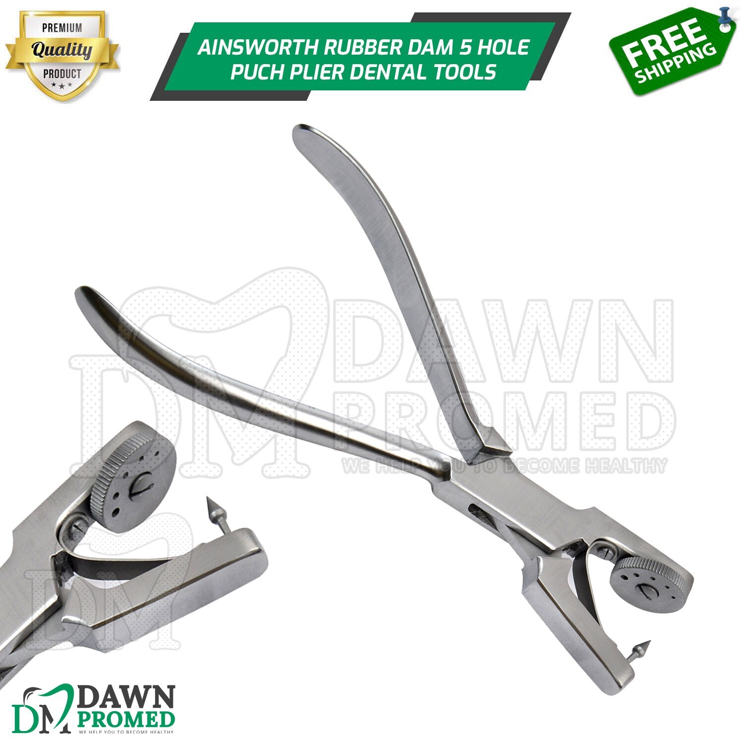 Ainsworth Rubber Dam Punch Rotatory 5 Hole Dental Endodontic Clamp Plier German Ainsworth Rubber Dam Punch Rotatory 5 Hole Dental Endodontic Clamp Plier German
