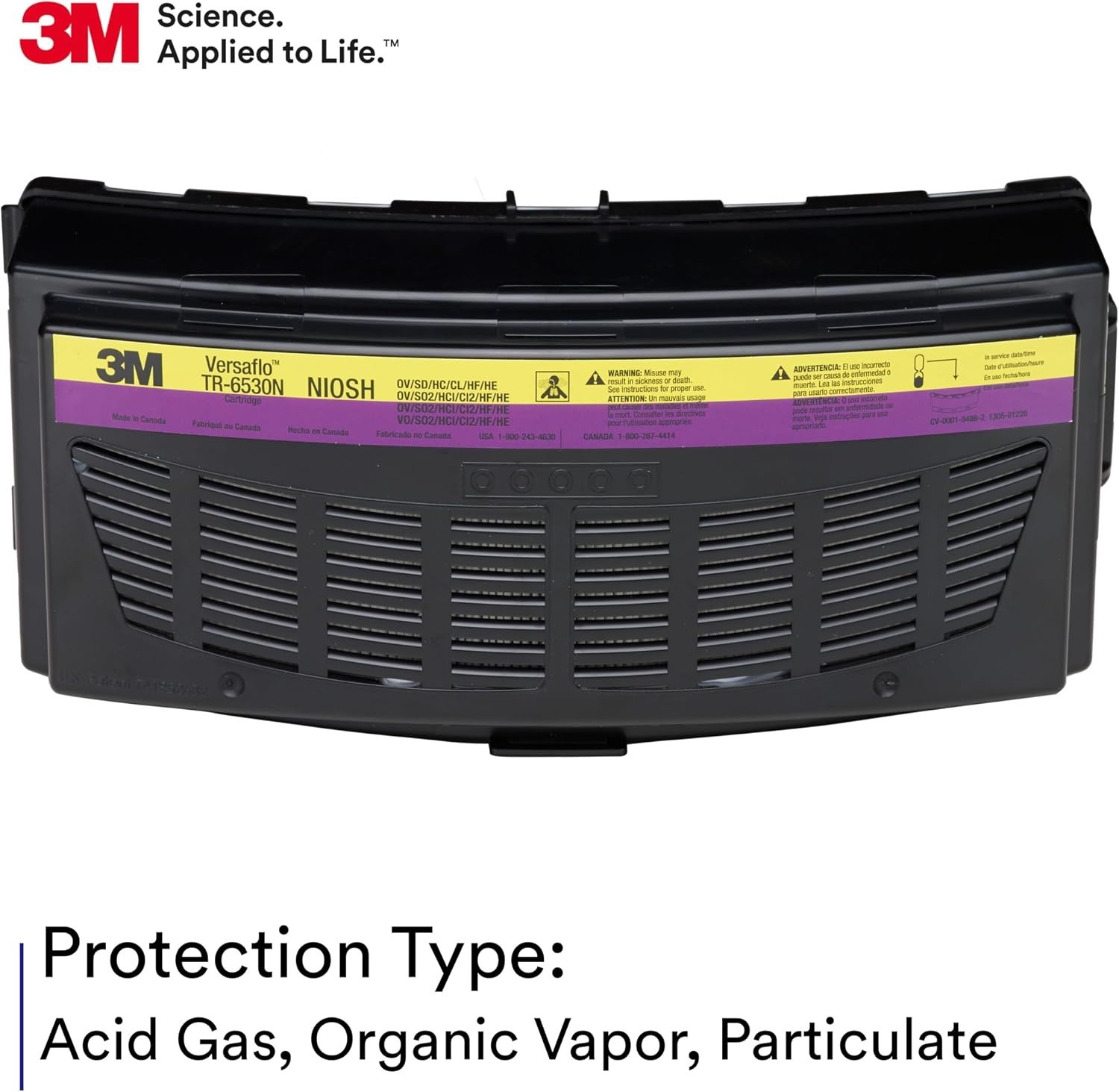 3M TR-6530N Versaflo Organic Vapor/Acid Gas/HEPA Cartridge for TR-600/800 PAPR 3M TR-6530N Versaflo Organic Vapor/Acid Gas/HEPA Cartridge for TR-600/800 PAPR