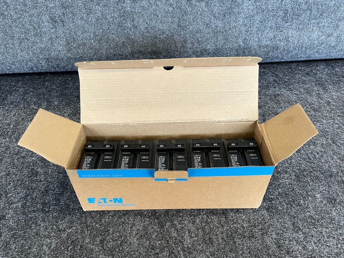 EATON BR260 Circuit Breaker 60A 2-Pole 120/240V Type BR Qty 5 EATON BR260 Circuit Breaker 60A 2-Pole 120/240V Type BR Qty 5