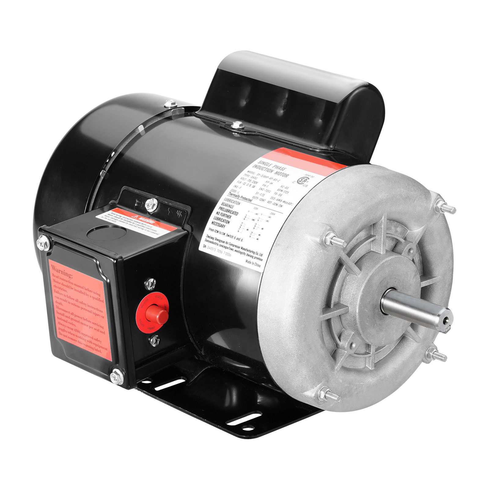 Uimoso 3/4 HP Electric Motor 1725RPM AC115/230V 56 Frame 5/8 Uimoso 3/4 HP Electric Motor 1725RPM AC115/230V 56 Frame 5/8