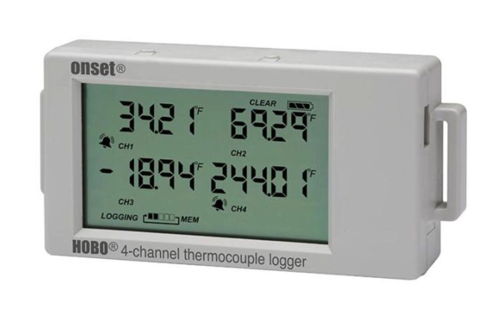 Onset HOBO UX120-014M 4-Channel Thermocouple Data Logger w/ LCD Display