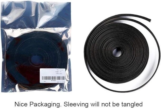 Split Braided Cable Sleeve Nylon Self Wrap Wire Loom Cord Management Protector