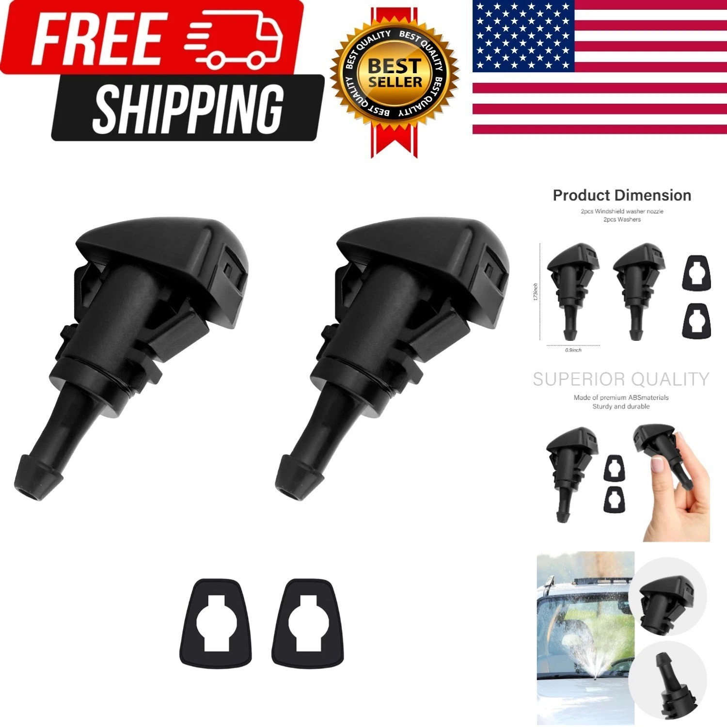 2PCS Front Windshield Washer Nozzle Compatible with Chrysler Dodge Ram,Car Winds 2PCS Front Windshield Washer Nozzle Compatible with Chrysler Dodge Ram,Car Winds