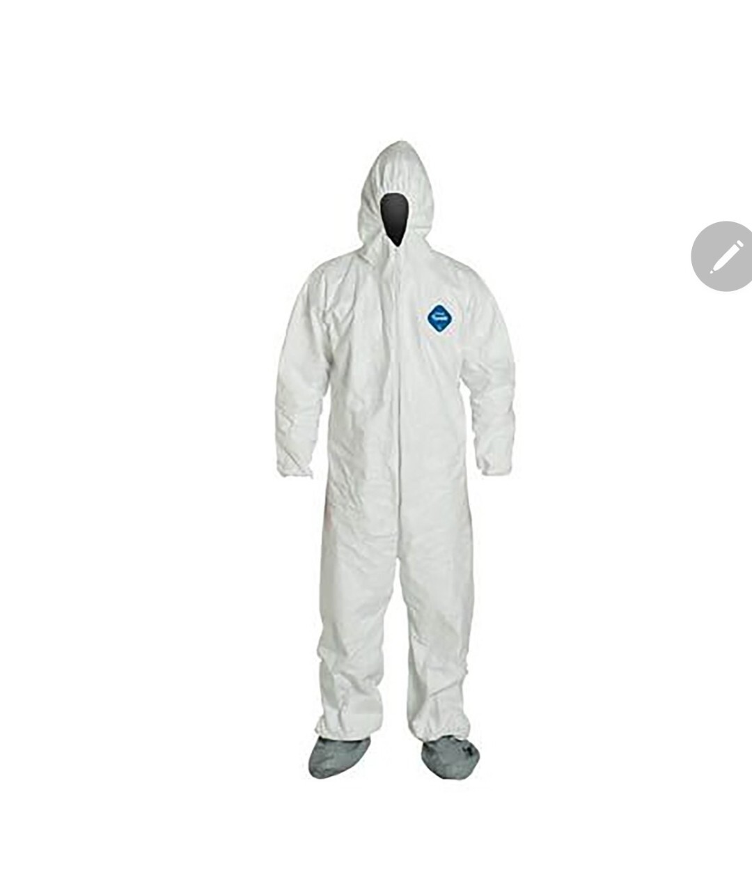 DuPont TY122S Tyvek 400 Coverall Attached Hood Boots White Case 25 Sz 2X
