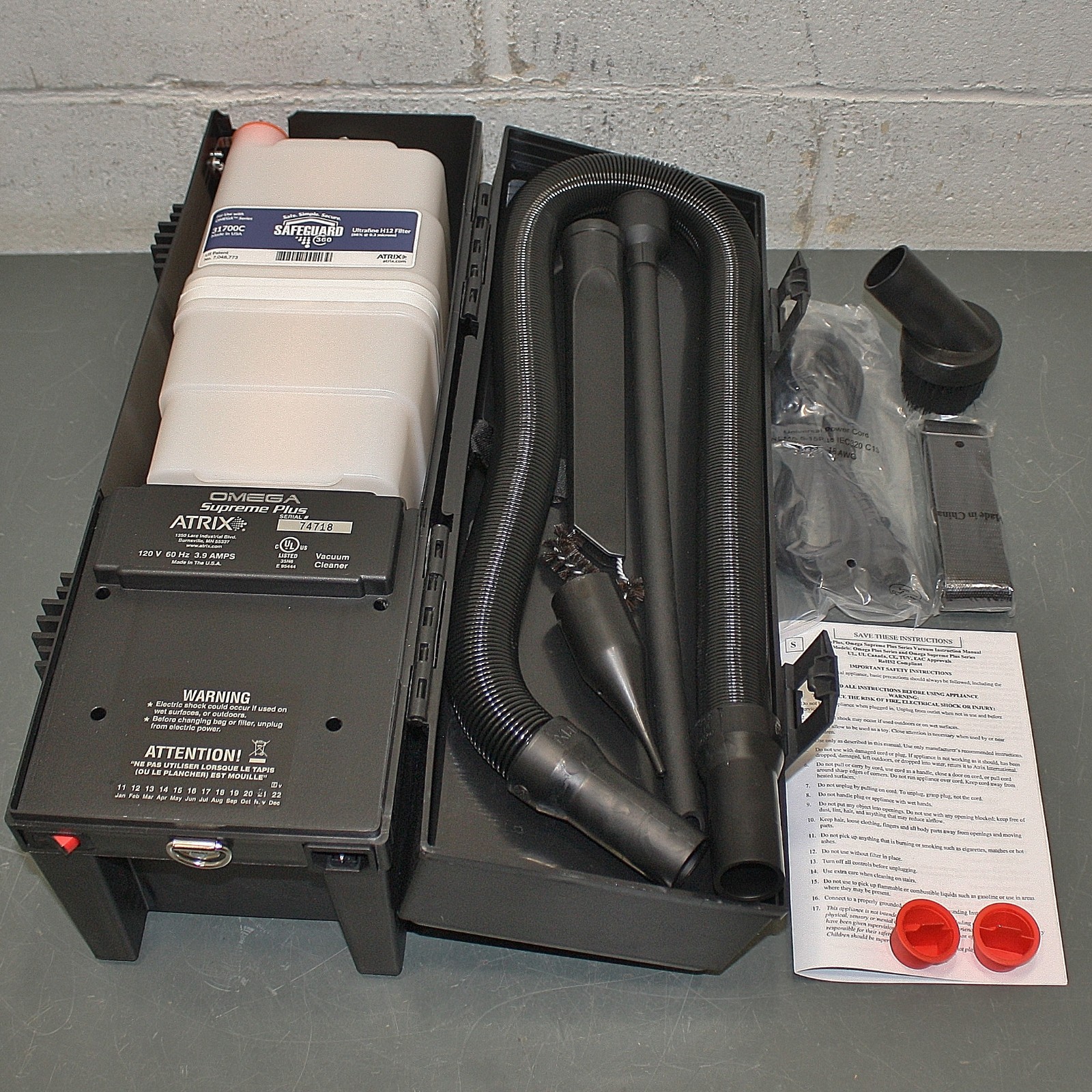 Atrix Omega Supreme Plus Electronics Vacuum VACOSE110, 120V AC, HEPA, 1 Gallon Atrix Omega Supreme Plus Electronics Vacuum VACOSE110, 120V AC, HEPA, 1 Gallon