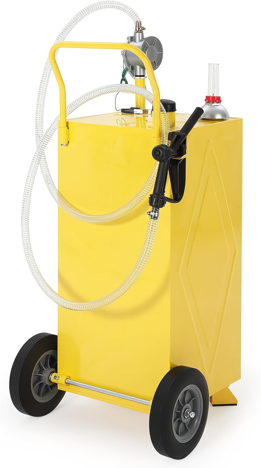 30 Gallon Fuel Caddy with Manual Pump 2-Wheel Steel Tank for Cars Trucks Boats 30 Gallon Fuel Caddy with Manual Pump 2-Wheel Steel Tank for Cars Trucks Boats