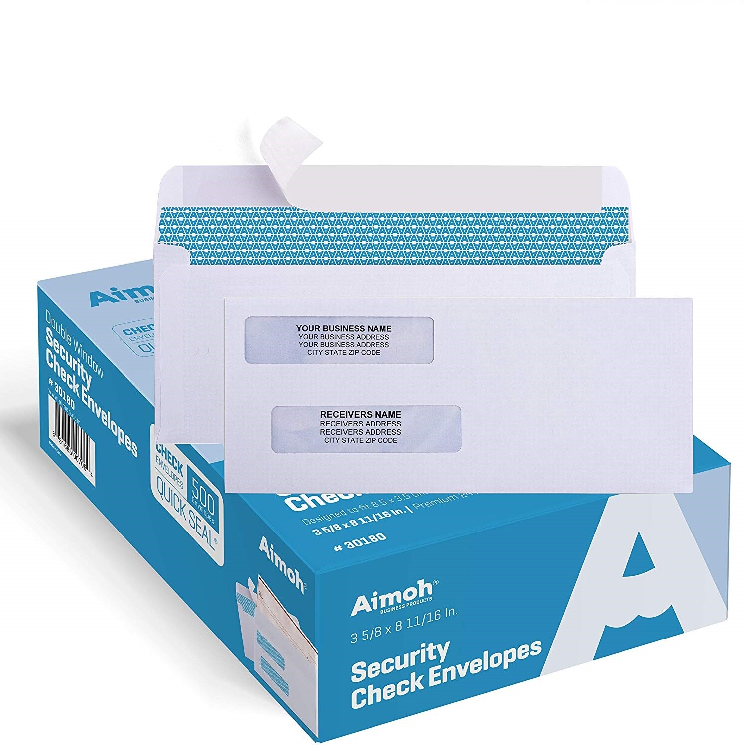 #8 Double Window Self Seal Security Envelopes - Security Tinted (30180) #8 Double Window Self Seal Security Envelopes - Security Tinted (30180)