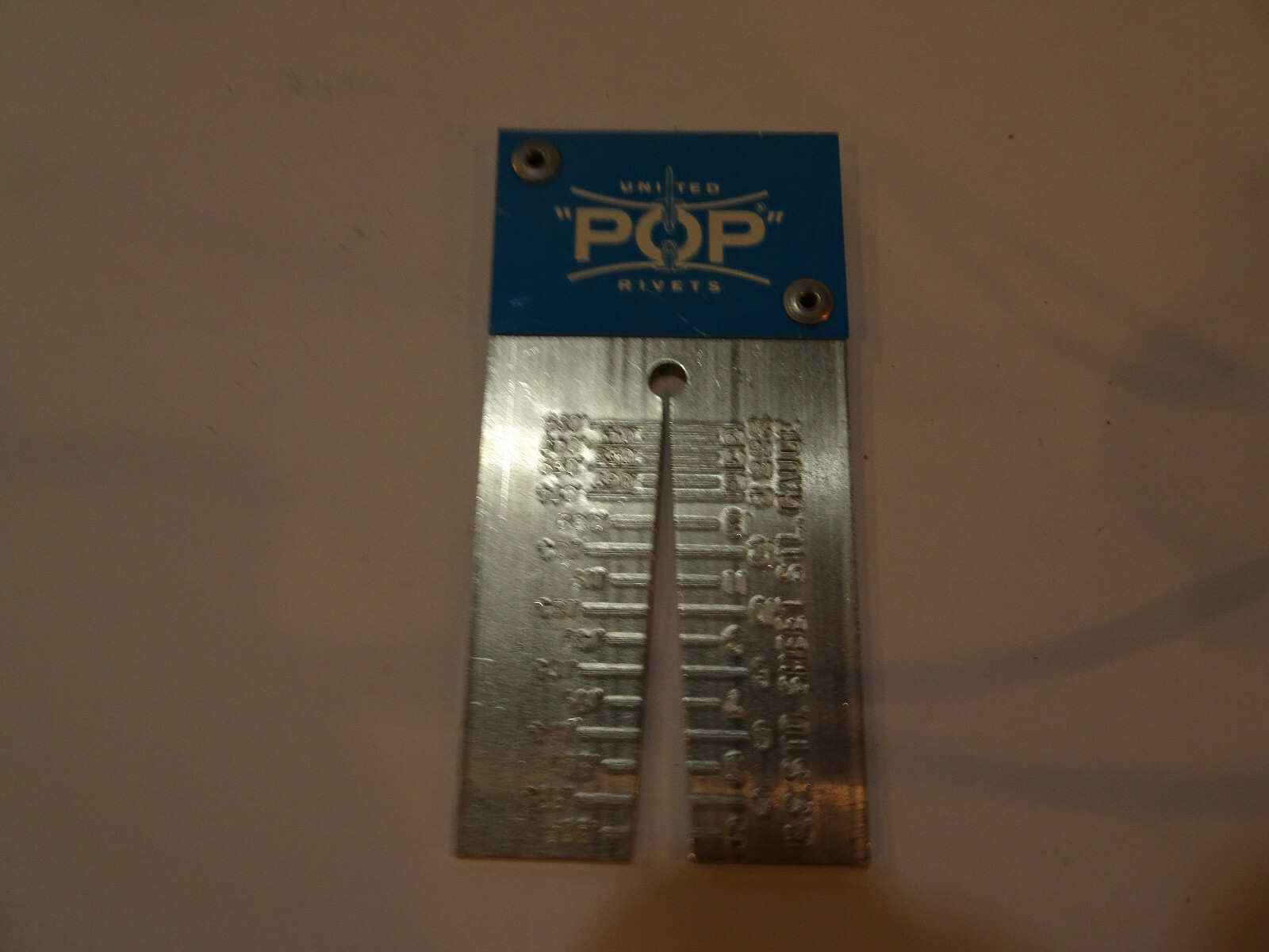 Vintage United Pop Rivets U.S. Standard Sheet  Metal Sheet Guage 