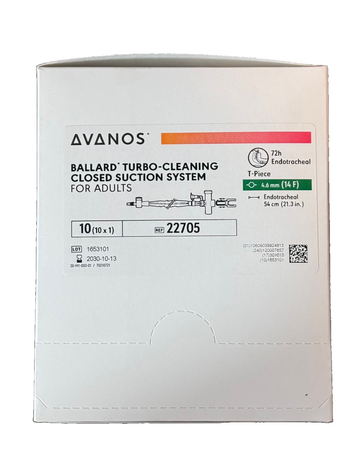 box of 10 Ballard Turbo Closed Suction System #22705 EXP:2030