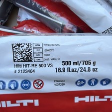 Hilti HIT-RE 500 V3 Epoxy Adhesive 500ml/705g MPN 2123404 Exp 2027-03-31(27tubes picture
