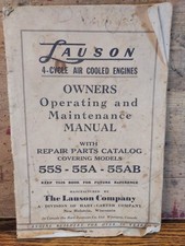Vintage Lauson 4 Cycle Air Cooled Engines Owners Manual With Parts Catalog WI Co picture