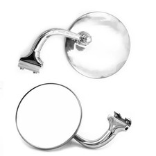 Vintage Classic Car Silver Round Side Mirror Retro Front Rear Rearview Mirror picture