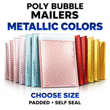Metallic Poly Bubble Mailers Any Size Shipping Padded Envelopes Self Seal Bags picture