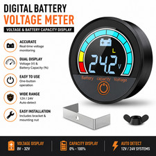 Battery Capacity Voltage Meter LCD Monitor 12V 24V 48V 60V 84V Waterproof IP68 picture