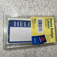 25 Vintage Avery Hello Name Badge Labels Badge Tag Stickers 1997 Globe Y2K picture