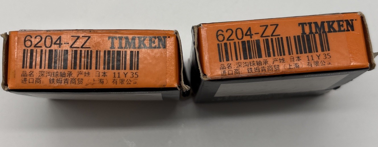 (2PACK) USA TIMKEN 6204-ZZ 20X47X14MM Double Metal Seal Bearings new