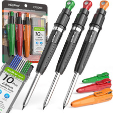 7-In-1 CP5000 Magnetic Carpenter Pencils with Sharpener, 3 Pack Construction Mec picture