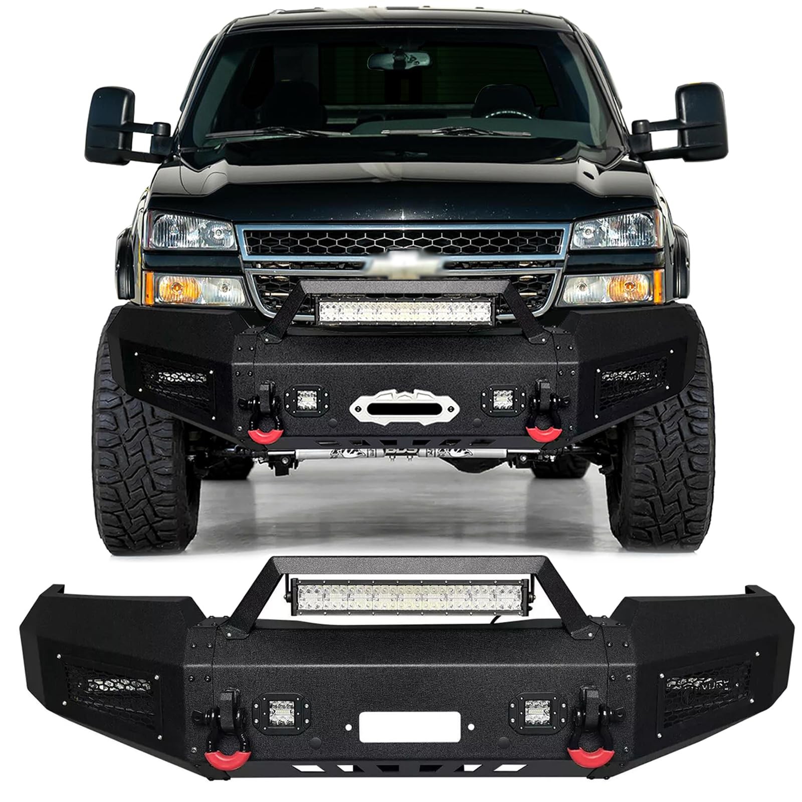 Front Black Offroad Steel Bumper for Chevy Silverado 2003-2004-2005-2006 Front Black Offroad Steel Bumper for Chevy Silverado 2003-2004-2005-2006