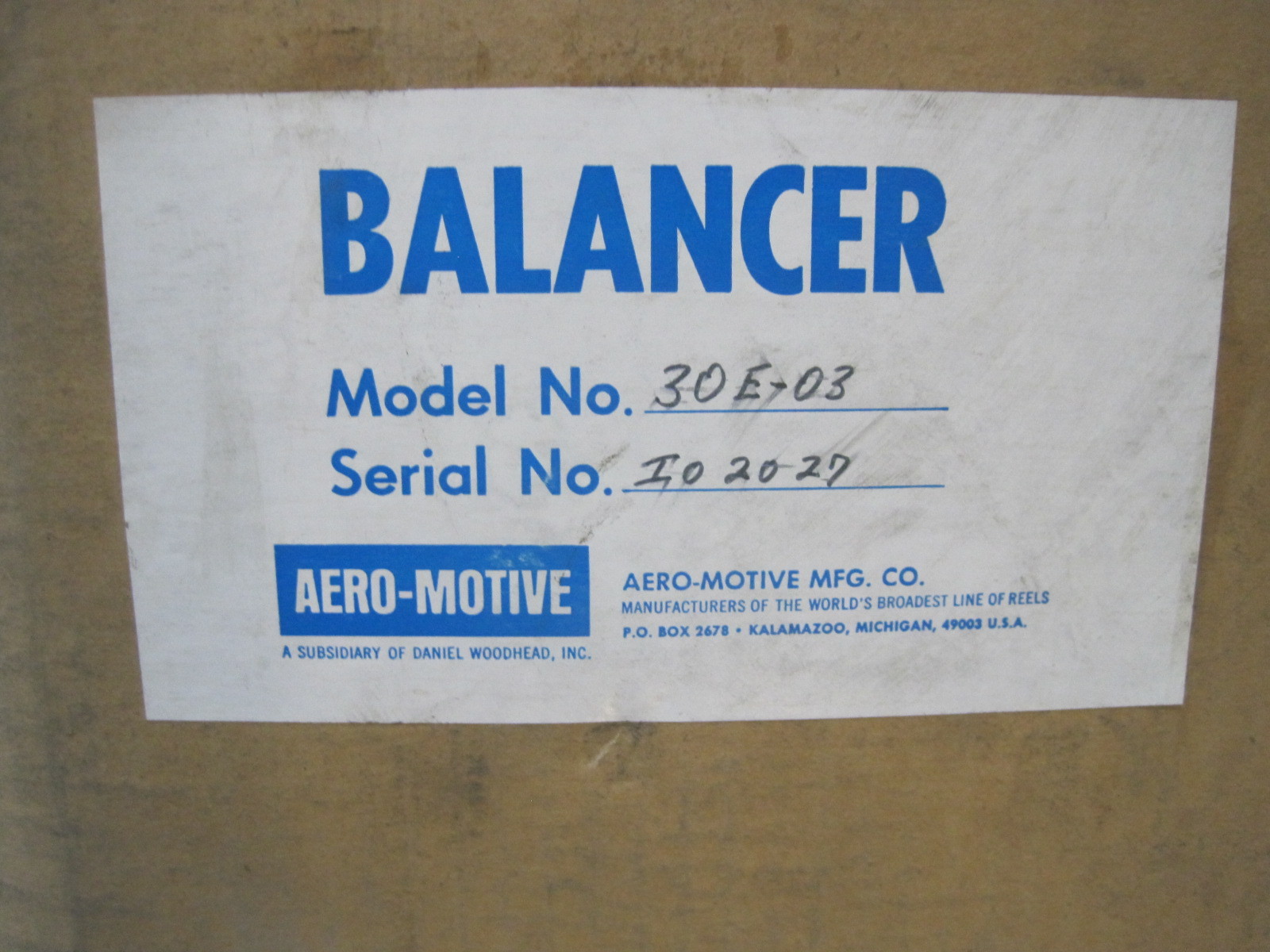 NEW AERO-MOTIVE MFG.  30E-03 BALANCER 30E03