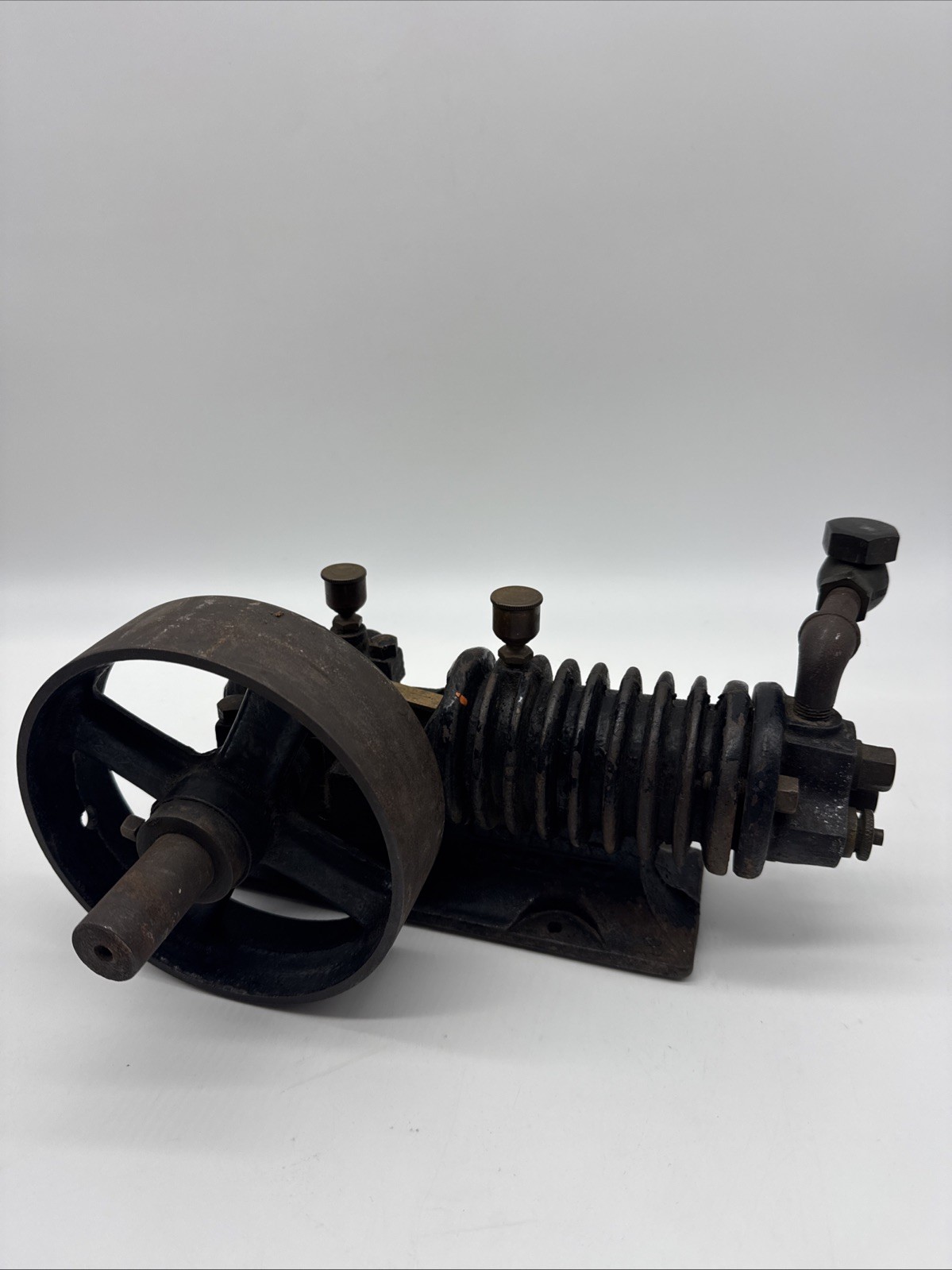 Antique Brunner Air Compressor Parts Neat Air Cooled Hit Miss Engine Model 