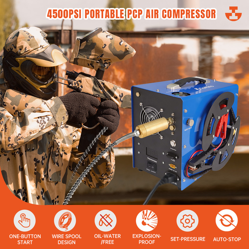 30MPA High Pressure Pump Airgun Rifle PCP Air Compressor 4500PSI Auto Stop 110V 30MPA High Pressure Pump Airgun Rifle PCP Air Compressor 4500PSI Auto Stop 110V