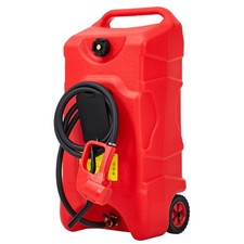 16 Gallon Portable Fuel Tank With Pump 10ft Hose&Wheels Gas Caddy fr Lawn Mowers picture