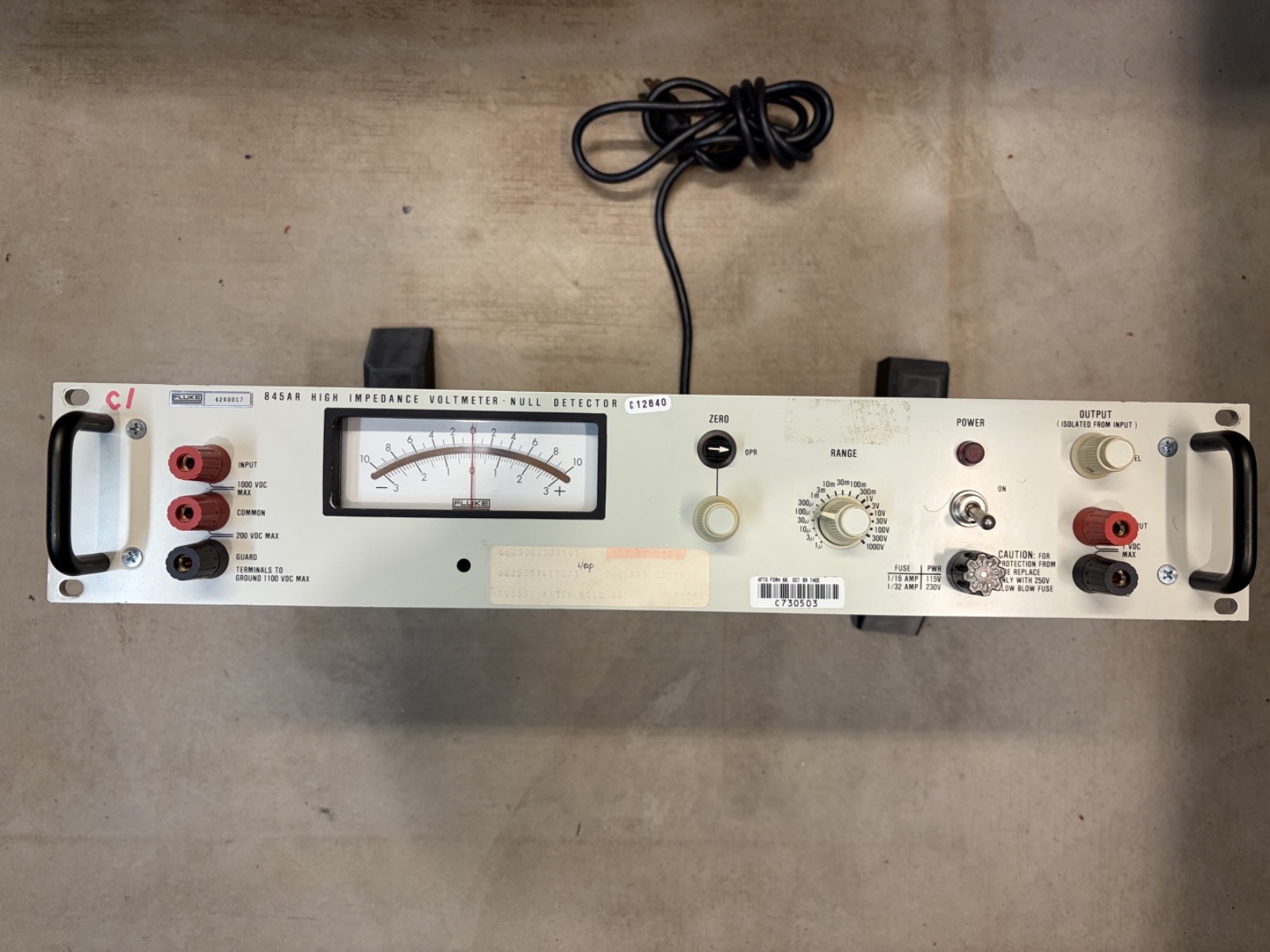 Fluke 845AR High Impedance Voltmeter - Null Detector, Tested and Working