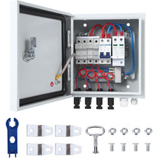 4 String Solar Combiner Box DC 500V 15A Pre-wired Fuses Breakers for Off Grid picture