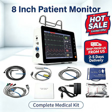 Ship From USA  8‑Inch Patient Monitor, Multi‑Parameter Vital Signs Monitor picture